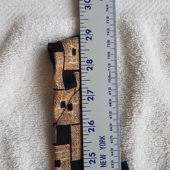 Colours by Alexander Julian Necktie / Suit Tie Black, Brown, Tan Square Pattern - Picture 13 of 14